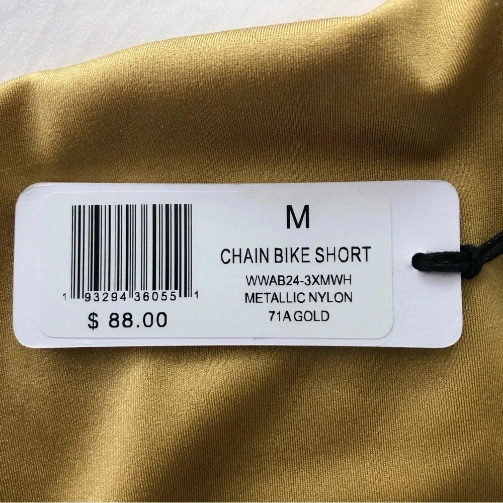 NWT WeWoreWhat Gold Chain Bike Shorts Medium - Picture 5 of 9
